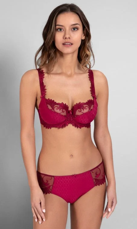 Women's geometric - patterned brasEmpreinte Thalia Low Necked Bra Red