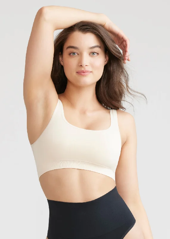 Women's bras with a cotton - polyester blendEva Square Neck Bralette - Seamless