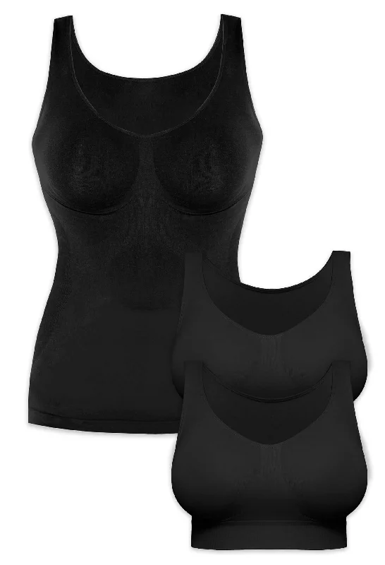 Women's bras with removable padsCompression layering of Bras & Tank - Secret Set