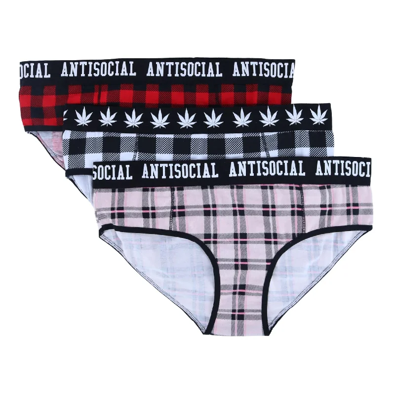 Women's pastel - colored bras for a soft lookCTM® Women's Boy Leg Plaid Underwear (Pack of 3) Women's pastel - colored bras for a soft lookCTM® Women's Boy Leg Plaid Underwear (Pack of 3)