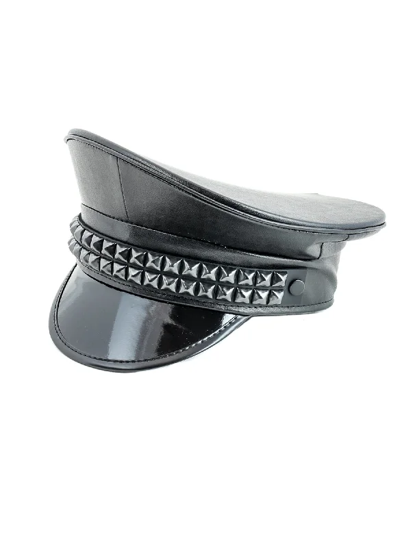 Women's bras with adjustable back closuresLeatherette Pyramid Studded Captain's Hat
