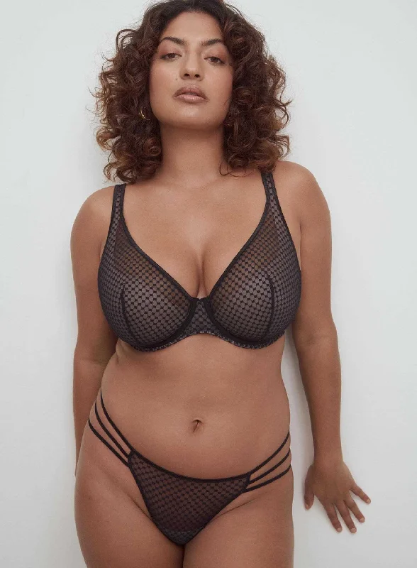 Women's bras with wide shoulder straps for supportPrimaDonna Twist: Glass Beach Half Padded Plunge Bra Black
