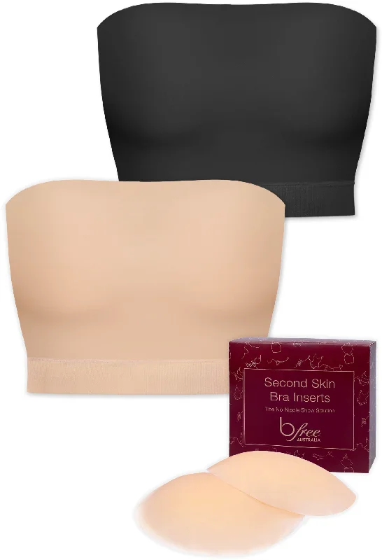 Women's bras with a lift and separate functionSleek Bandeau Top with Silicone Bra Pads Set Women's bras with a lift and separate functionSleek Bandeau Top with Silicone Bra Pads Set