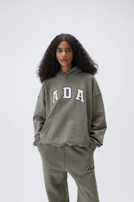 plus size high impact women sport braADA Oversized Hoodie - Olive Green