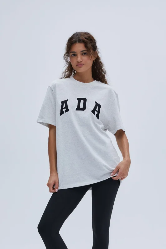 beaded women sport bra for a glamorous touchADA Short Sleeve Oversized T-shirt - Grey Melange beaded women sport bra for a glamorous touchADA Short Sleeve Oversized T-shirt - Grey Melange
