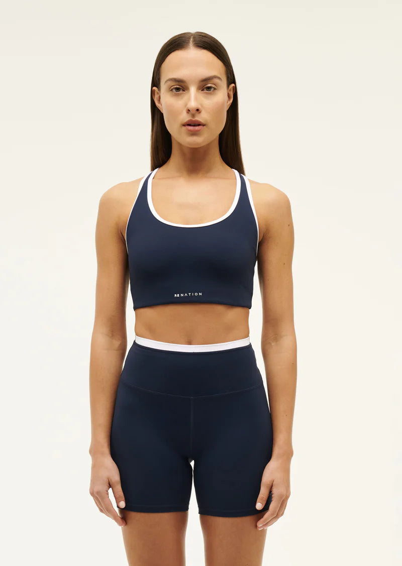 quick drying women sport bra for convenienceP.E. Nation Stellar Sports Bra - Black Iris