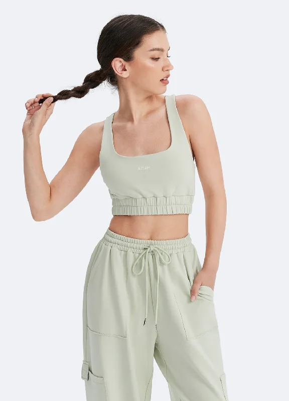 low impact breathable women sport braScoop Neck Racerback Bra