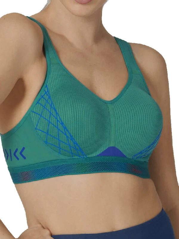 printed women sport bra with floral patternsTriaction Cardio Cloud Racerback Sports Bra - Emerald