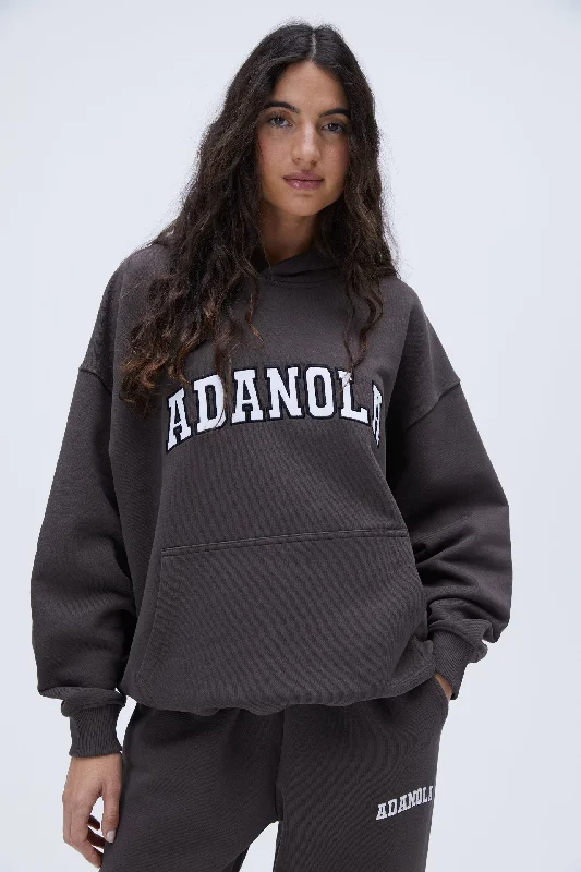 sequined women sport bra for a sparkly effectVarsity Oversized Hoodie - Coffee Bean