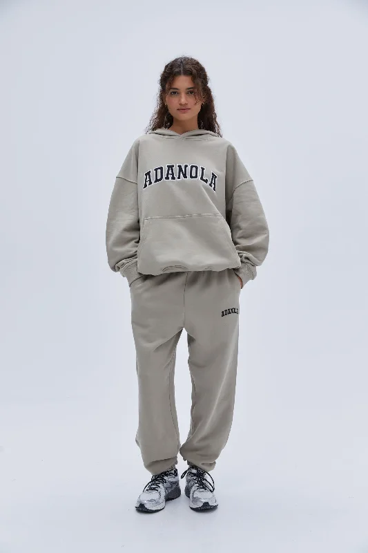 plus size low impact women sport braVarsity Sweatpants - Clay Beige