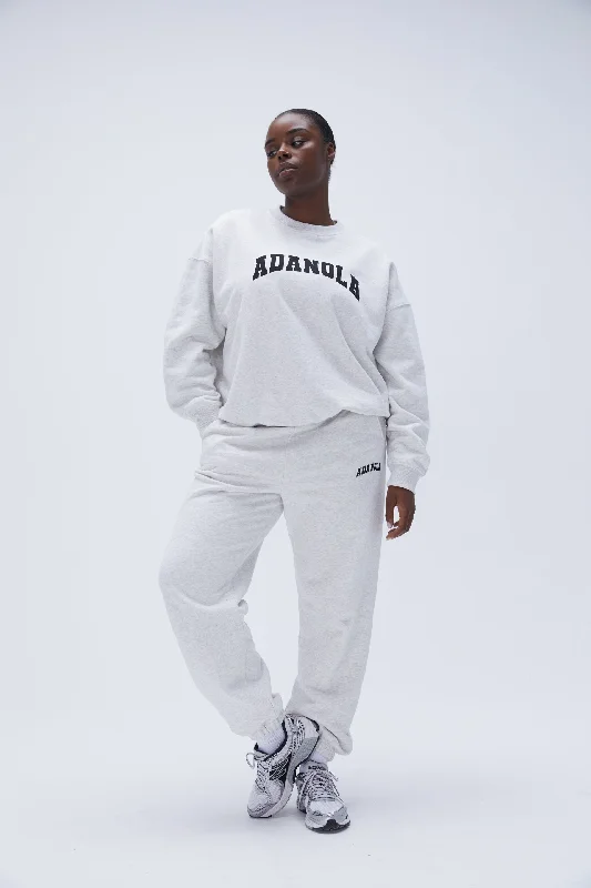 low impact breathable women sport braVarsity Sweatpants - Light Grey Melange/Black