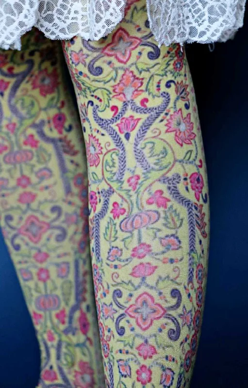 Grape Tree and Flower Printed Art Tights