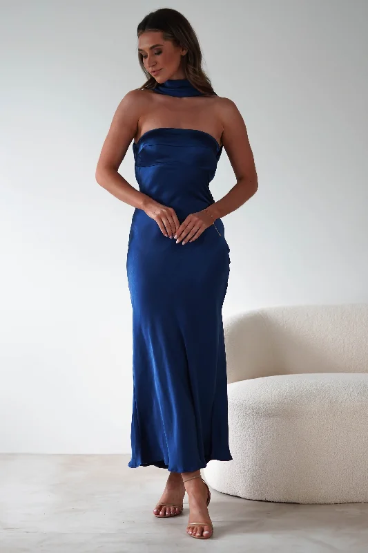 Maxi dresses with off - the - shoulder styles for a romantic and breezy lookAlice Soft Satin Maxi Dress | Navy Maxi dresses with off - the - shoulder styles for a romantic and breezy lookAlice Soft Satin Maxi Dress | Navy