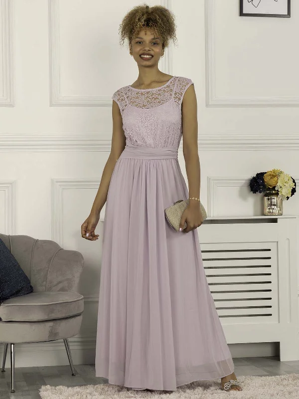 Linen maxi dresses for a breathable and lightweight summer optionBasia Bridesmaid Lace Bodice Maxi Dress, Lilac Linen maxi dresses for a breathable and lightweight summer optionBasia Bridesmaid Lace Bodice Maxi Dress, Lilac