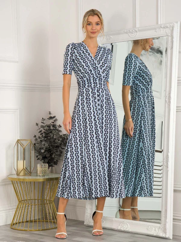 Maxi dresses with a ruched bodice for a more form - fitting and feminine shapeJolie Moi Genesis Wrap Front Maxi Dress, Light Blue Maxi dresses with a ruched bodice for a more form - fitting and feminine shapeJolie Moi Genesis Wrap Front Maxi Dress, Light Blue
