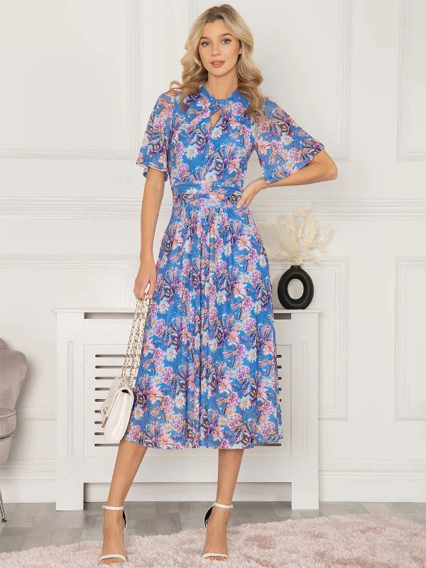 Maxi dresses with one - shoulder designs for a stylish and asymmetric lookJolie Moi Danika Keyhole Neck Mesh Dress, Royal Multi Maxi dresses with one - shoulder designs for a stylish and asymmetric lookJolie Moi Danika Keyhole Neck Mesh Dress, Royal Multi