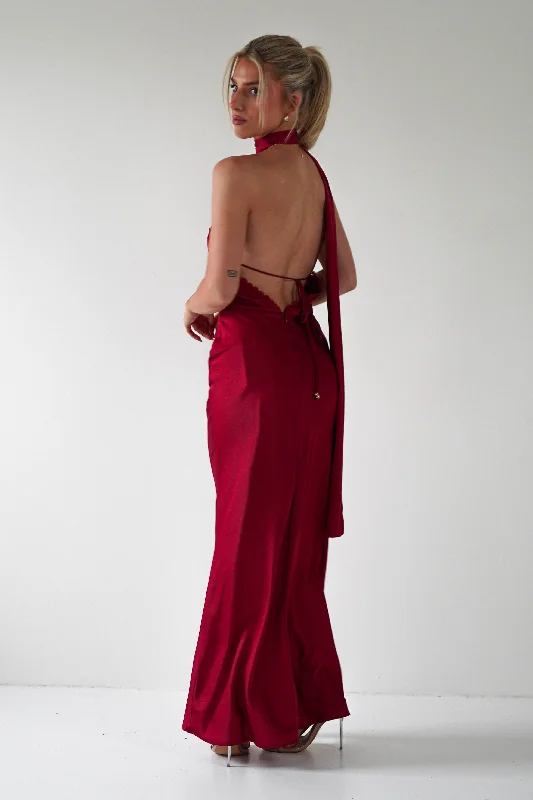 Maxi dresses with patchwork designs for a one - of - a - kind styleLexi Backless Maxi Dress | Dark Red Maxi dresses with patchwork designs for a one - of - a - kind styleLexi Backless Maxi Dress | Dark Red