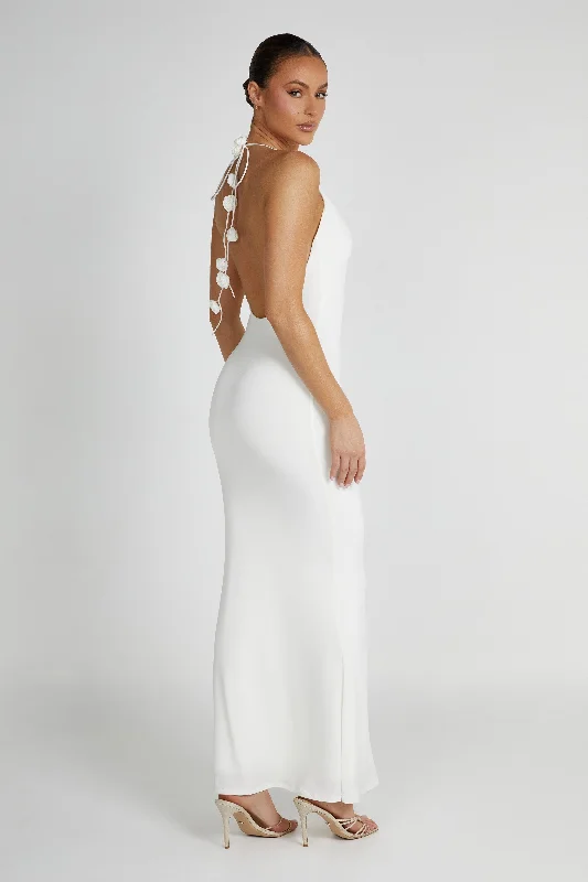 Maxi dresses with a button - down front for a classic lookMarion Rose Halter Maxi Dress - White Maxi dresses with a button - down front for a classic lookMarion Rose Halter Maxi Dress - White