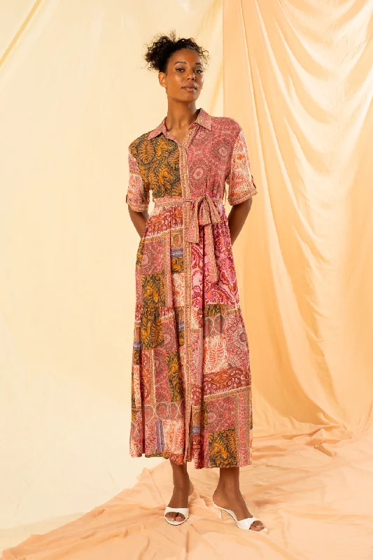 Maxi dresses with a ruffled neckline for a charming lookSophia Tiered Maxi Shirt Dress Maxi dresses with a ruffled neckline for a charming lookSophia Tiered Maxi Shirt Dress
