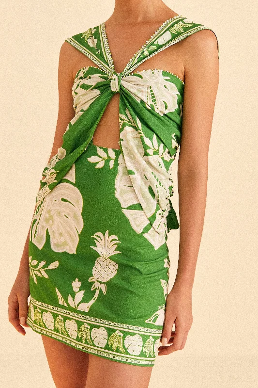 Mini dresses with abstract prints for an artistic lookGreen Lace Monsteras Mini Dress Mini dresses with abstract prints for an artistic lookGreen Lace Monsteras Mini Dress
