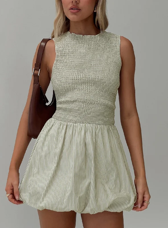 Mini dresses with V - necklines for a flattering shapeNarnie Mini Dress Sage