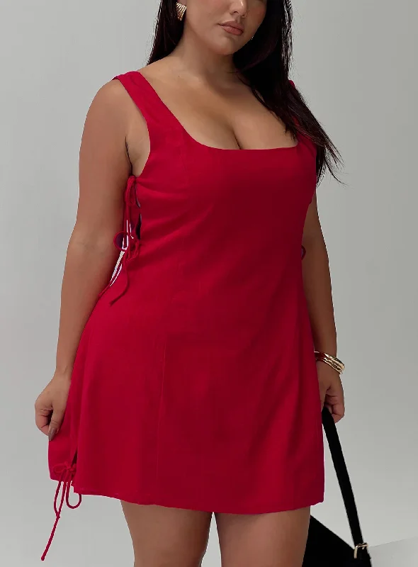 Mini dresses with button - down frontsPlay It Again Mini Dress Red Curve