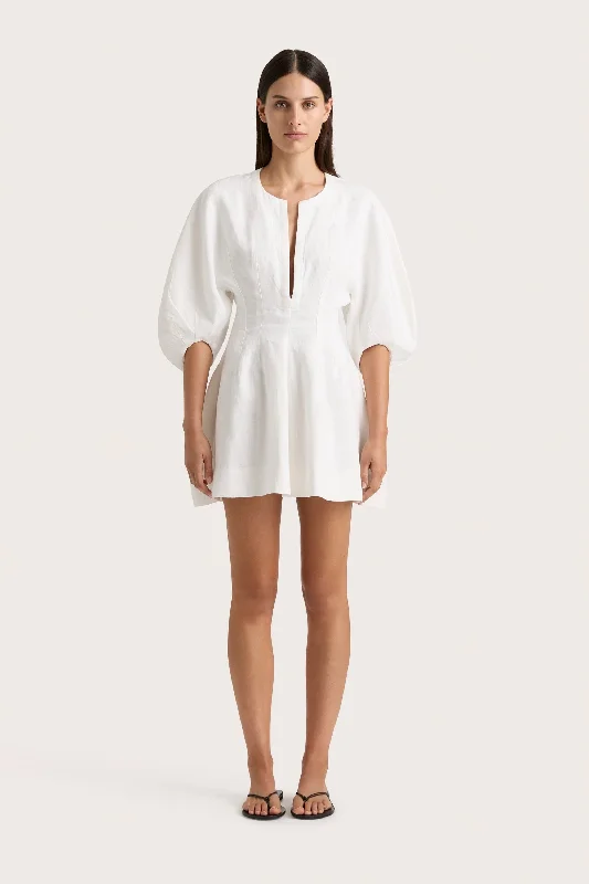 Leather mini dresses for a edgy styleSoleil Mini Dress White