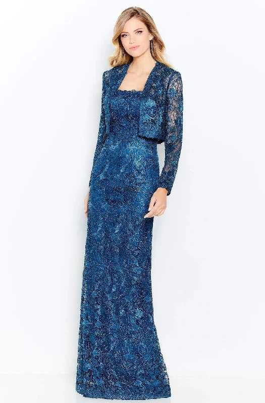 Wedding guest dresses with patchwork designs for a unique lookCameron Blake - 120602W Laced And Beaded Long Dress