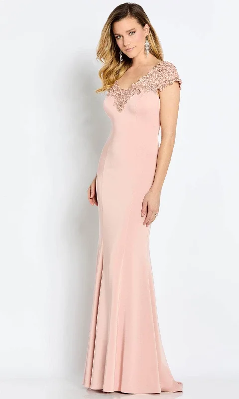 Asymmetric - hem wedding guest dresses in metallic huesCameron Blake CB112 - Laced Neckline Formal Mother of the Bride Gown Asymmetric - hem wedding guest dresses in metallic huesCameron Blake CB112 - Laced Neckline Formal Mother of the Bride Gown