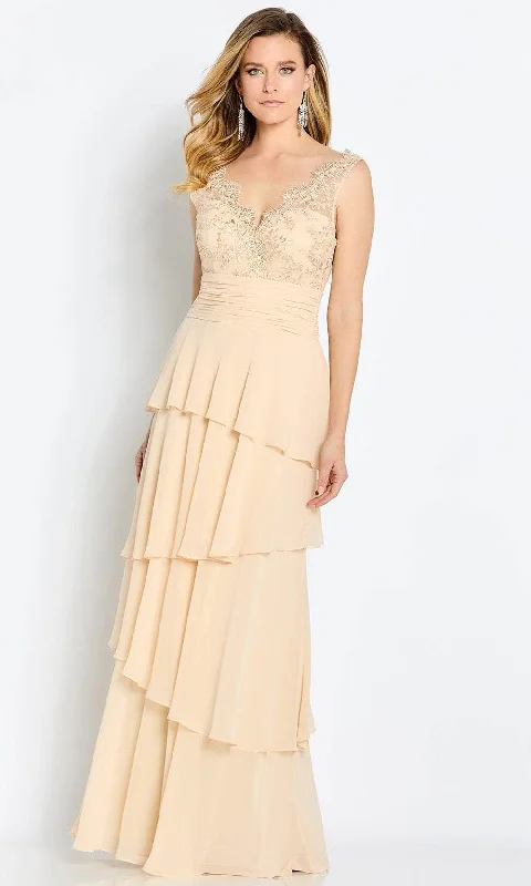 Wedding guest dresses with empire waists and tulle skirtsCameron Blake CB114 - V-Neck Tiered A-Line Formal Gown Wedding guest dresses with empire waists and tulle skirtsCameron Blake CB114 - V-Neck Tiered A-Line Formal Gown