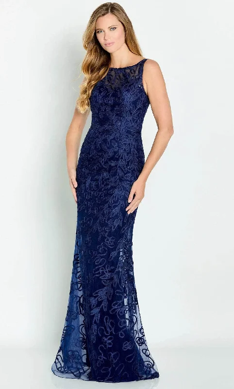 Maxi wedding guest dresses with floral prints for summer weddingsCameron Blake CB136 - Soutache Illusion Evening Dress
