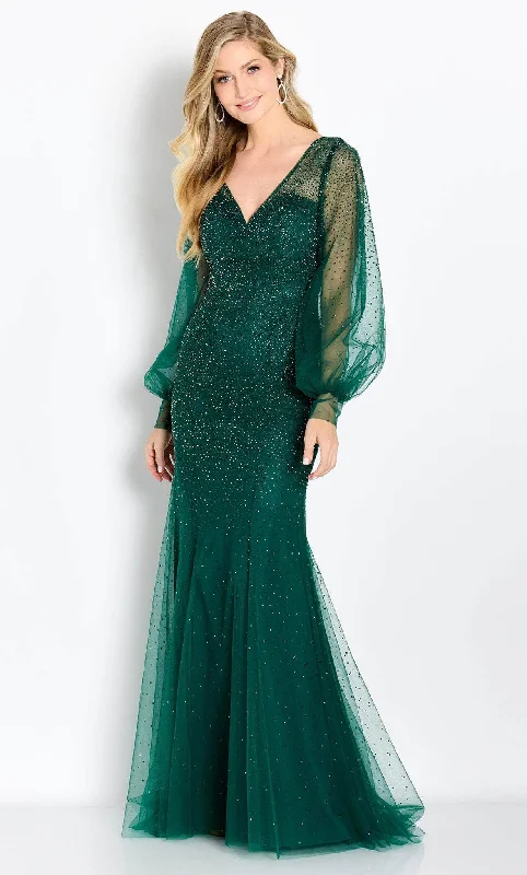 Embroidered wedding guest dresses in earthy tones for a rustic weddingCameron Blake CB754 - Embellished Mermaid Evening Gown