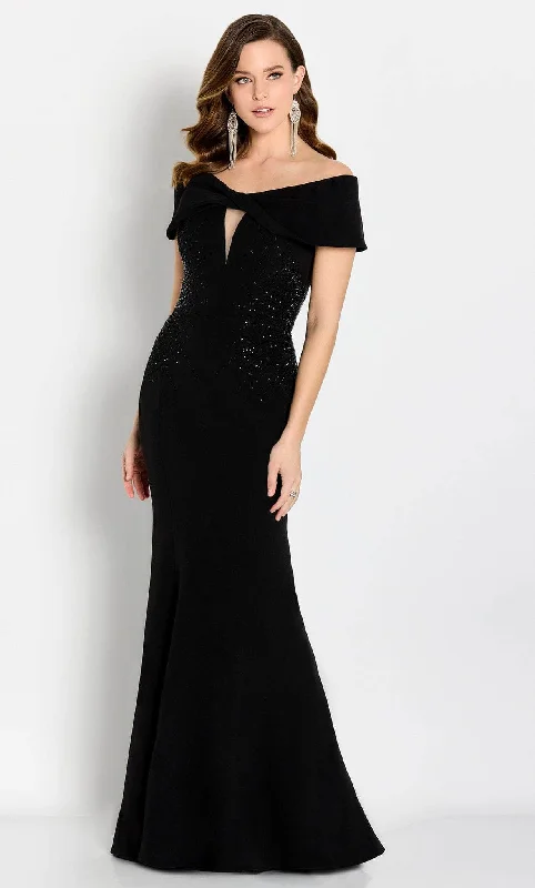 Wedding guest dresses with fringe accents for a bohemian - inspired weddingCameron Blake CB758 - Cutout Accent Evening Gown