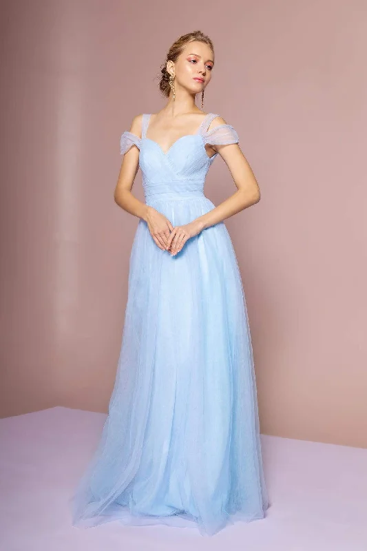 Polka - dot - printed wedding guest dresses with short sleevesElizabeth K - GL2610 Cold Shoulder Sweetheart Neck Tulle A-Line Gown Polka - dot - printed wedding guest dresses with short sleevesElizabeth K - GL2610 Cold Shoulder Sweetheart Neck Tulle A-Line Gown