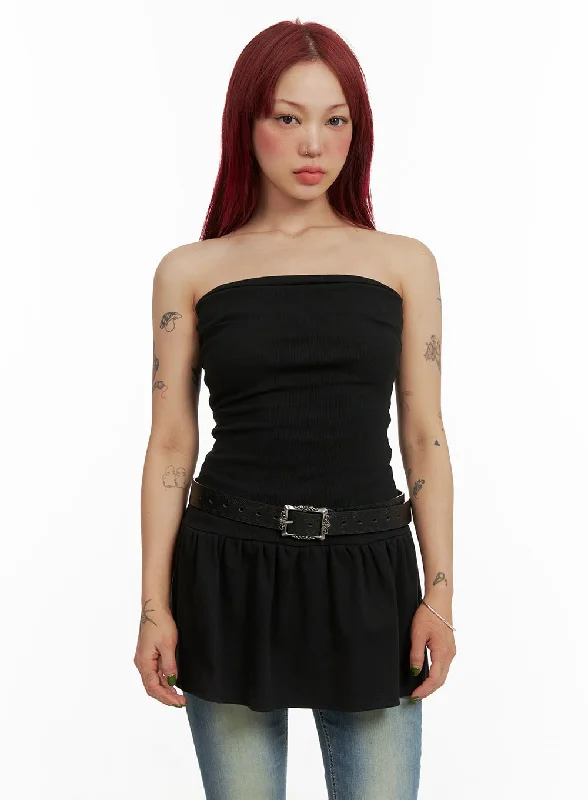 Mini dresses with V - necklines for a flattering shapeFlare Tube Dress CY429