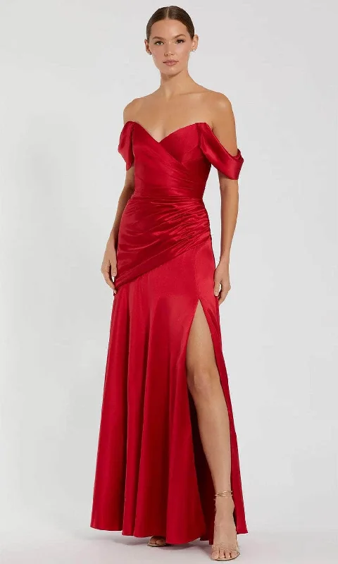 Ieena Duggal 56037 - Off-Shoulder Ruched Detail Prom Gown