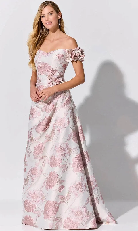 Ivonne D ID325 - Floral Brocade Evening Dress