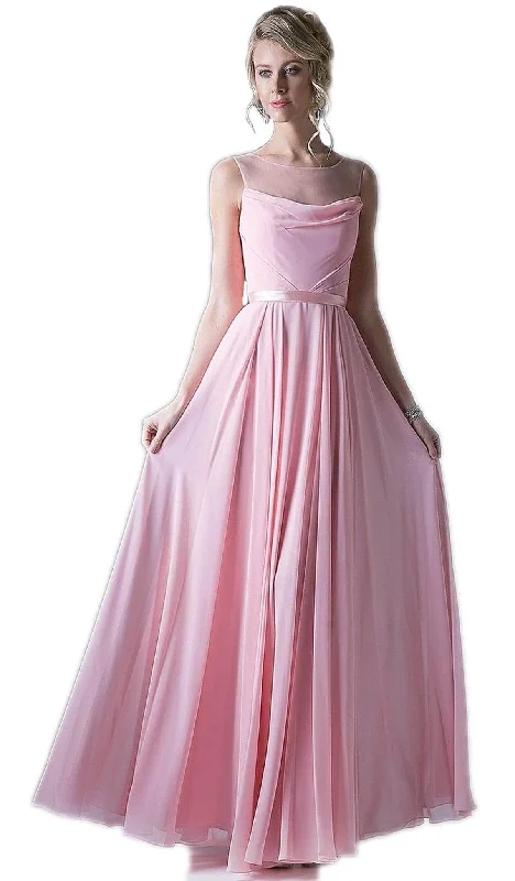 Wedding guest dresses with tassel - adorned belts and A - line skirtsLadivine CJ236 - Illusion Bateau Pleated A-line Dress Wedding guest dresses with tassel - adorned belts and A - line skirtsLadivine CJ236 - Illusion Bateau Pleated A-line Dress