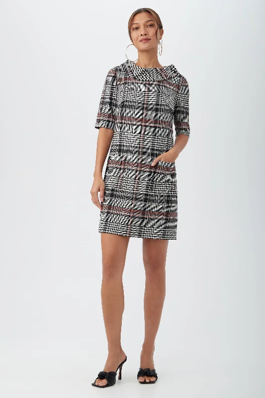 Mini dresses with ribbed textures for a unique appearanceMaleko Short-Sleeve Shift Dress With Folded Collar Mini dresses with ribbed textures for a unique appearanceMaleko Short-Sleeve Shift Dress With Folded Collar