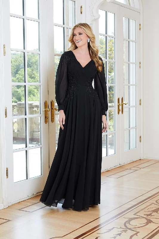 Wedding guest dresses with keyhole backs and flowing fabricsMGNY Madeline Gardner New York  72717 Long Formal Dress