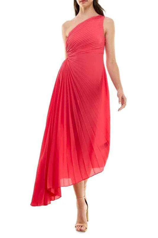 Wedding guest dresses with empire waists and tulle skirtsNicole Miller MD4S10936 - One Shoulder Asymmetric Hem Maxi Dress