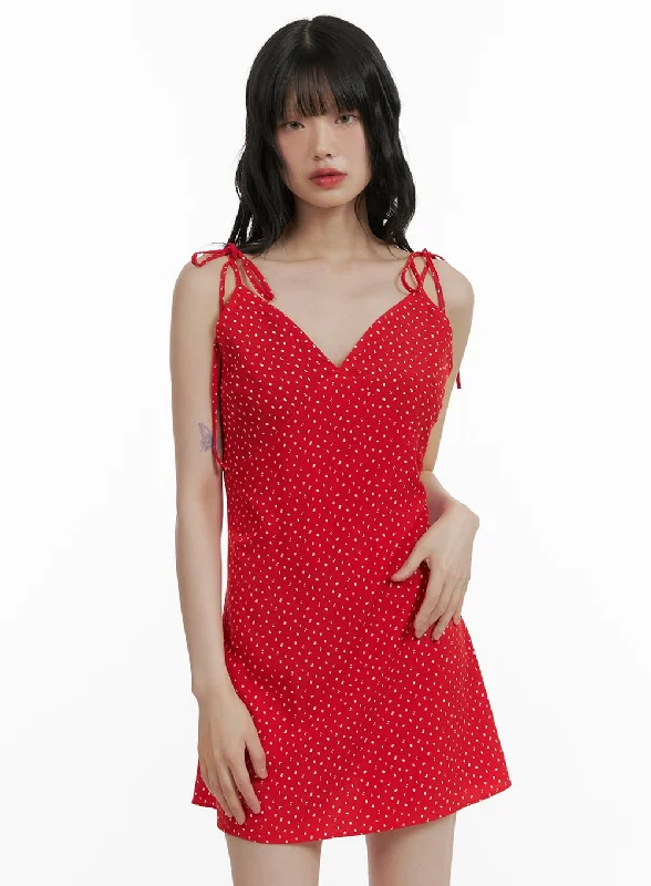 Mini dresses with patchwork designs for a unique styleRibbon Strap Polka Dot Mini Dress CU410 Mini dresses with patchwork designs for a unique styleRibbon Strap Polka Dot Mini Dress CU410