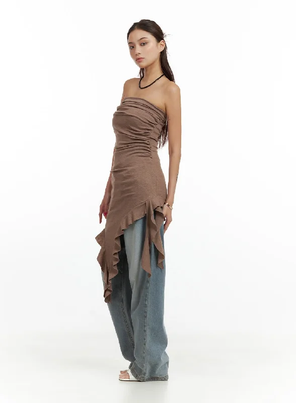 Mini dresses with gathered skirts for a voluminous effectShirred Tube Top Mini Dress CU417 Mini dresses with gathered skirts for a voluminous effectShirred Tube Top Mini Dress CU417