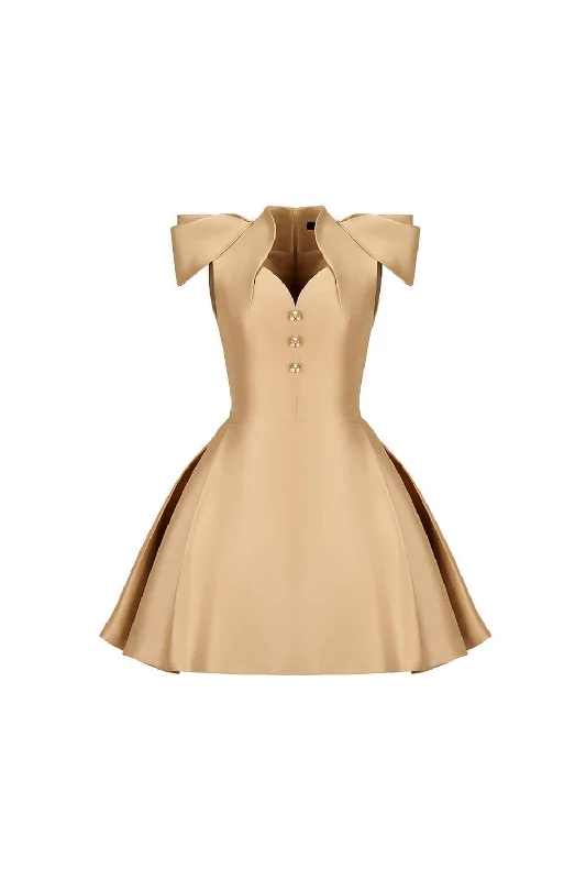 Strapless mini dresses for a beach vacationSophie Stylized Shoulder Dress