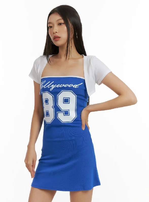 Plaid mini dresses for fall fashionSporty Mini Tube Dress Set CU414