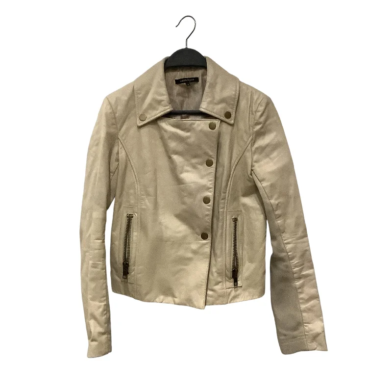 Women's knee - length wool blend coats with a fur collar for added warmthnanette lepore/Leather Jkt/M/Leather/CRM/ Women's knee - length wool blend coats with a fur collar for added warmthnanette lepore/Leather Jkt/M/Leather/CRM/