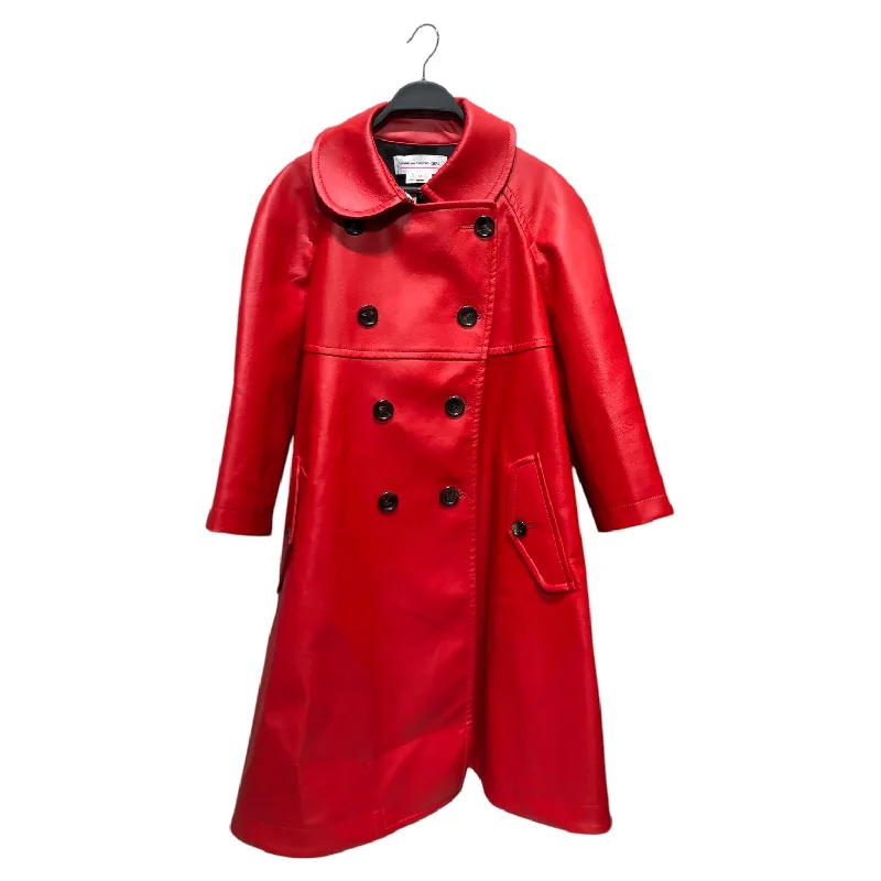 Quilted down women's coats with removable hoods for outdoor activitiesCOMME des GARCONS GIRL/Trench Coat/M/Leather/RED/heart cutout Quilted down women's coats with removable hoods for outdoor activitiesCOMME des GARCONS GIRL/Trench Coat/M/Leather/RED/heart cutout