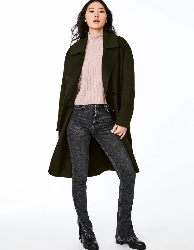 Embroidered women's cotton coats in a bohemian pattern for a unique designAVENUE DOUBLE BREASTED WOOL COAT Embroidered women's cotton coats in a bohemian pattern for a unique designAVENUE DOUBLE BREASTED WOOL COAT