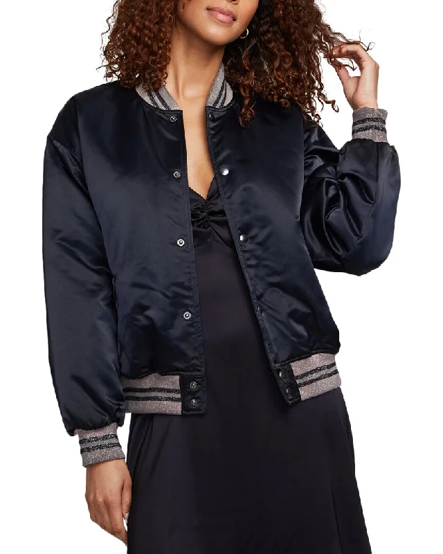 Petite women's wool blend coats with a tailored fit for a flattering silhouetteChaser Boulevard Satin Boulevard Bomber Jacket Petite women's wool blend coats with a tailored fit for a flattering silhouetteChaser Boulevard Satin Boulevard Bomber Jacket