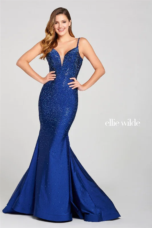 Lace - Embellished Women Dress for an Elegant and Sophisticated AppearanceEllie Wilde EW120012 Beaded Long Formal Fitted Prom Gown Lace - Embellished Women Dress for an Elegant and Sophisticated AppearanceEllie Wilde EW120012 Beaded Long Formal Fitted Prom Gown